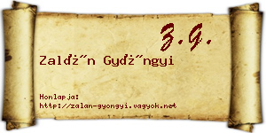 Zalán Gyöngyi névjegykártya